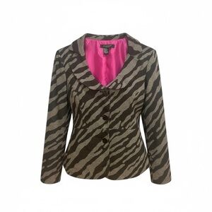 Sandro Zebra Print Blazer - Black and Gray
